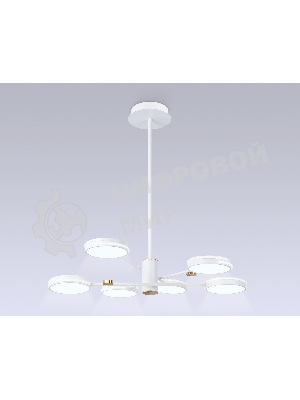 Подвесной светодиодный светильник Ambrella light FL51635/6 WH/GD белый/золото 3000K/4200K/6400K 50W D800*780 (Без ПДУ)