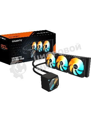 Жидкостная система охлаждения GIGABYTE Gaming GME 360 ARGB черный, алюминий/медь, 2200 об/мин, 35.8 дБ, 4 pin