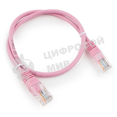Патч-корд UTP Cablexpert cat.5e, 0.5м, литой, многожильный, розовый