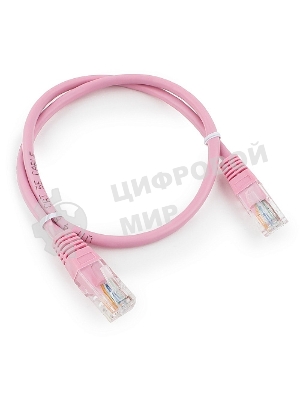 Патч-корд UTP Cablexpert cat.5e, 0.5м, литой, многожильный, розовый