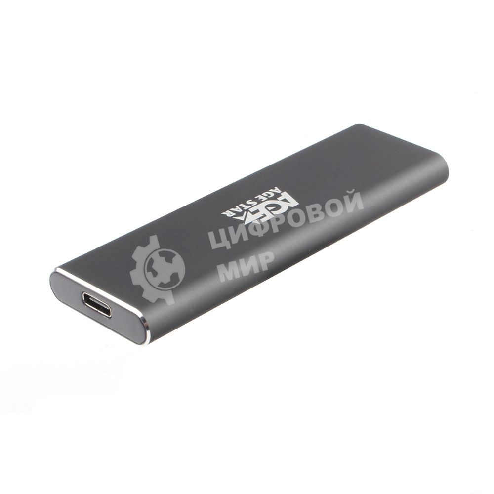 Внешний корпус USB 3.1 Type-C M.2 NVME (M-key) AgeStar 31UBNV1C (GRAY), алюминий, черный