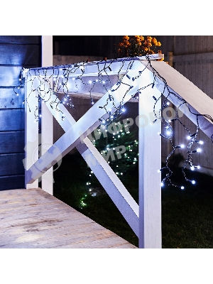 Гирлянда Neon-night Айсикл (бахрома) светодиодный, 2,4 х 0,6 м, черный провод, 230 В, диоды белые, 88 LED