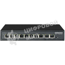 Коммутатор Passive PoE OSNOVO SW-21000/A(120W), 8*10/100 Base-T+ 2*10/100 Base-T Uplink, до 30W на порт
