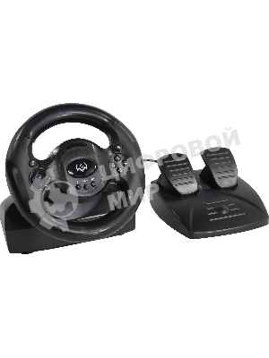 Руль SVEN GC-W300 (педали, вибро, лепестки, D-pad, 10 кл, резин. вставки, PC, цифр. и аналог.