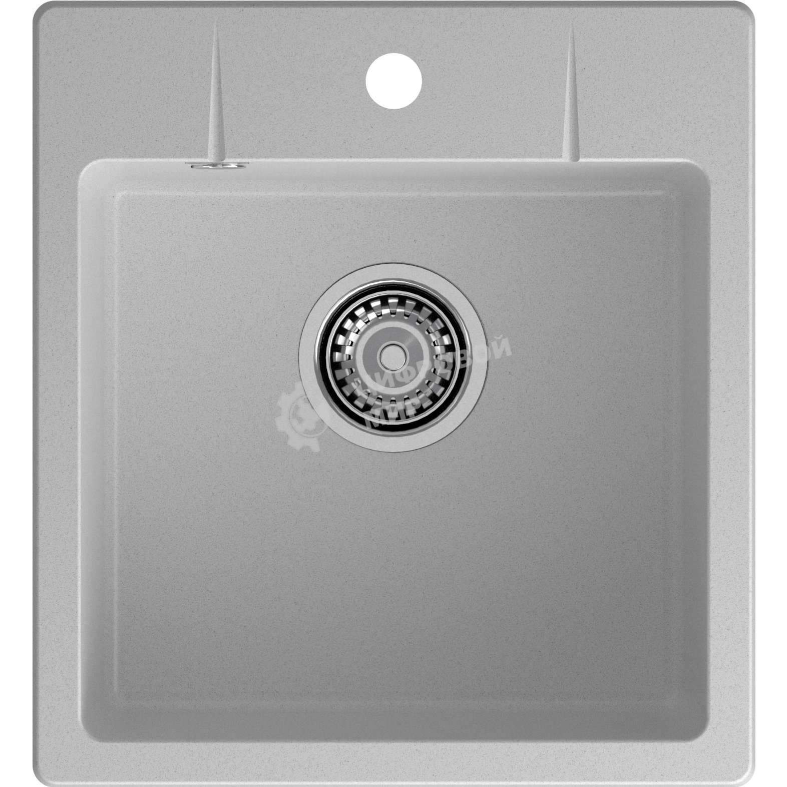 Мойка GRANFEST URBAN 245 1-чаша 450x490мм, монтаж: врезной, материал: кварц, серый
