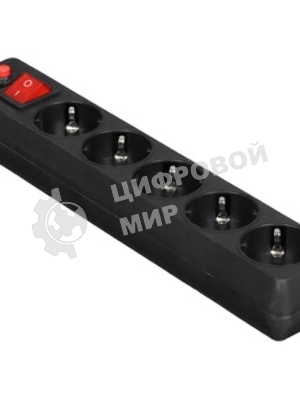 Сетевой фильтр Гарнизон EHLB-2, 5 р, 10А 3 м черный