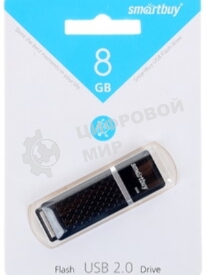 Флешка USB Smartbuy Quartz black (SB8GBQZ-K), 8Gb, USB 2.0, R/W 15/5, черный
