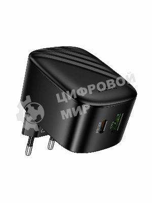 Зарядное устройство Hoco 30Вт, 3А, QC3.0/PD, 1xUSB, 1xType-C, CS102A, черный, коробка