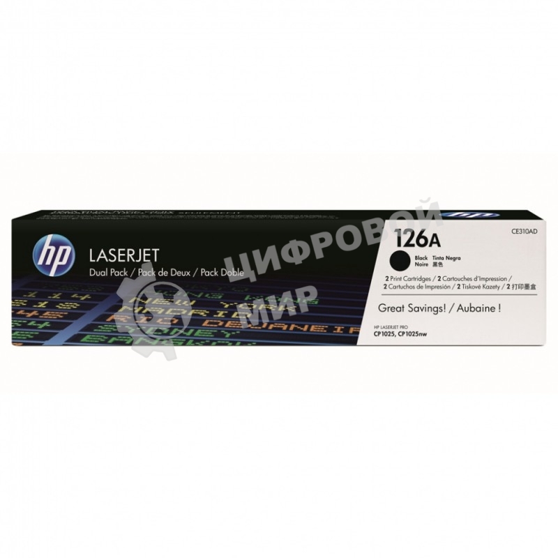 Картридж лазерный HP CE310AD черный двойная упаковка для LaserJet Pro CP102 2 х 1200 стр.