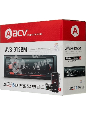 Автомагнитола ACV AVS-912BM, 1 DIN, Bluetooth, USB Type-A, AUX