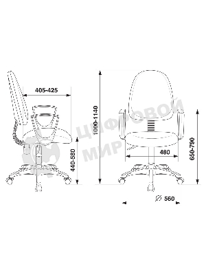 Кресло Бюрократ CH-1300N/3C1 серый, экокожа, 120 кг, механизм качания