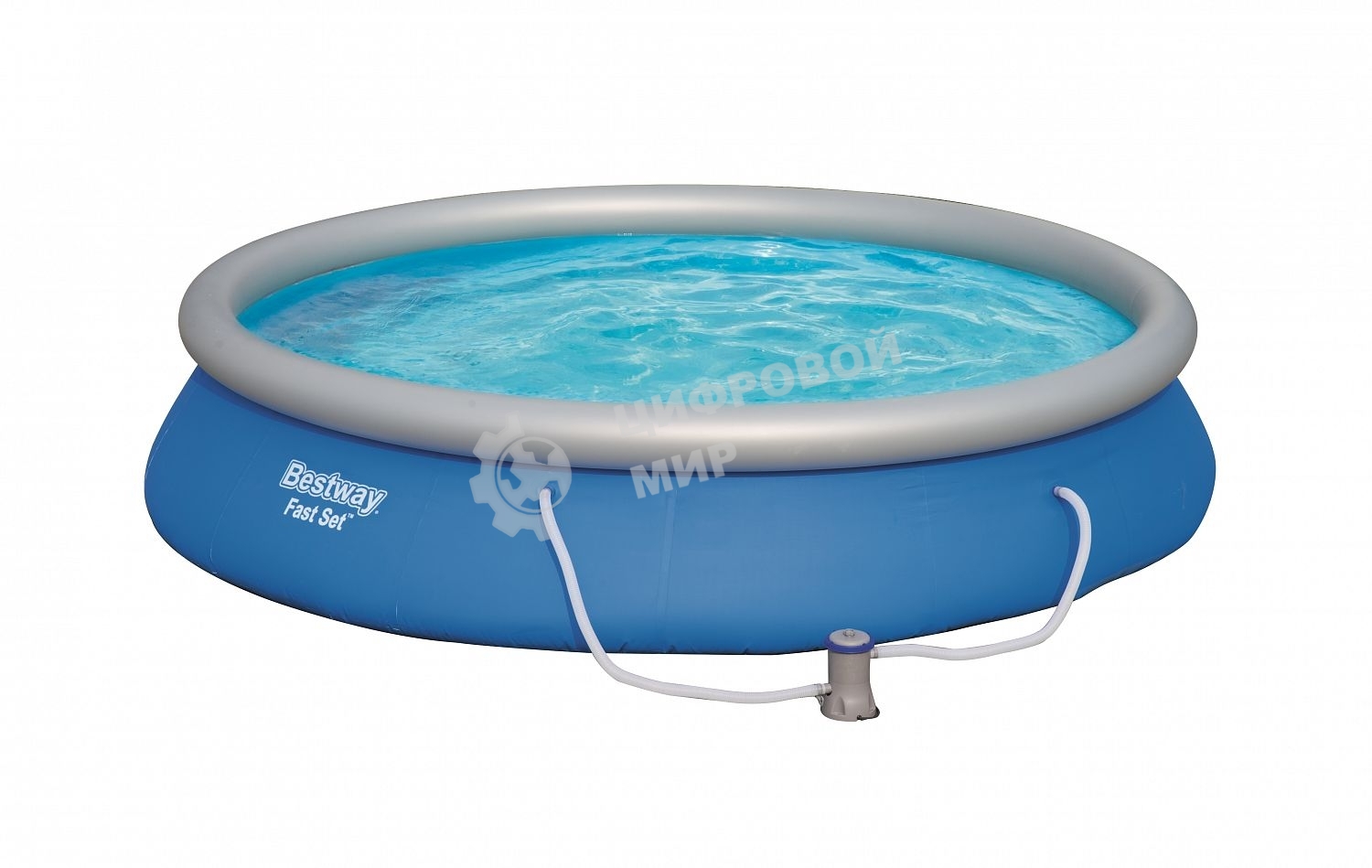 Бассейн с надувным бортом Bestway 57313, 457х84 см, 9677 л, фильтр-насос