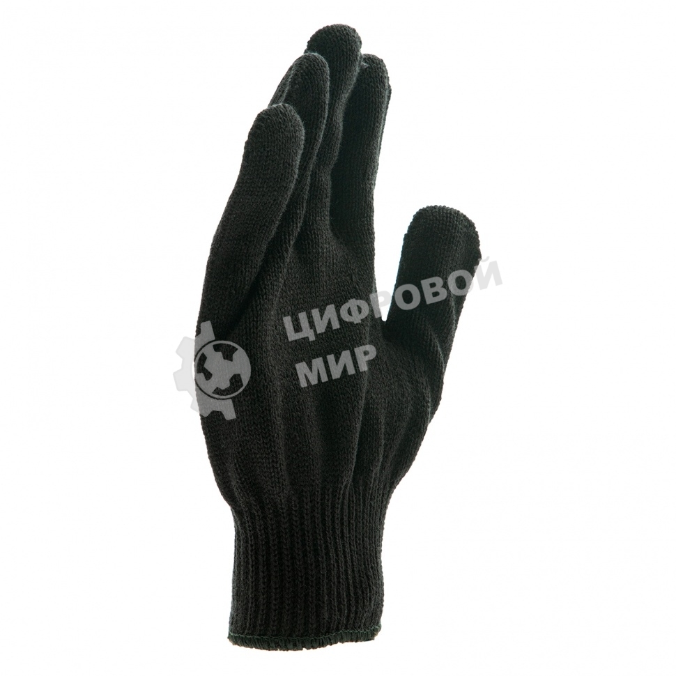 Перчатки трикотажные Сибртех акрил, черный, оверлок