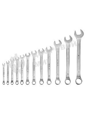 Набор ключей комбинированных 6-22 мм, 12 шт., CrV, матовый хром Stels