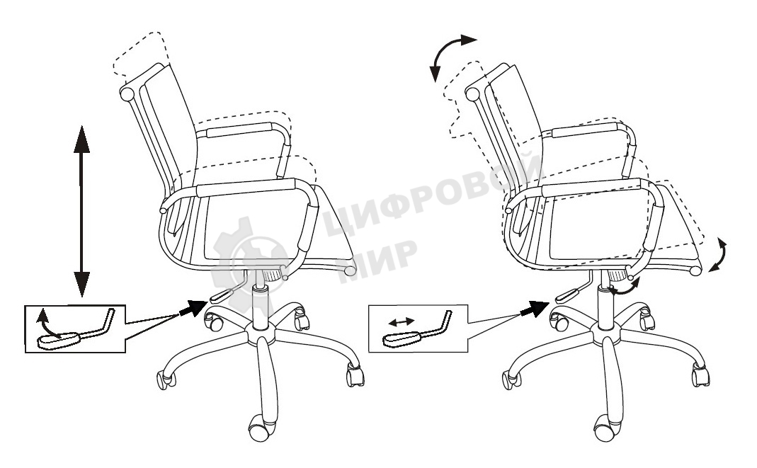 Кресло руководителя Бюрократ CH-993-Low/Black черный, низкая спинка, искусственная кожа, крестовина хром