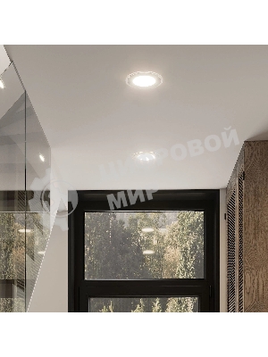 Светильник Glass круг 18W 1390lm 3000K 220-240V IP20 монт Ø155 200x35 с дек стеклом LED