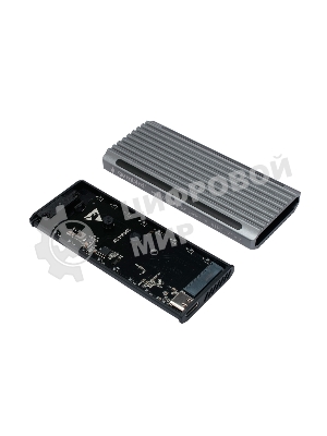 Внешний корпус Gembird EEM2-SATA-3 USB 3.1 для M2 SATA порт Type-С, RGb подсветка, металл, серебристый