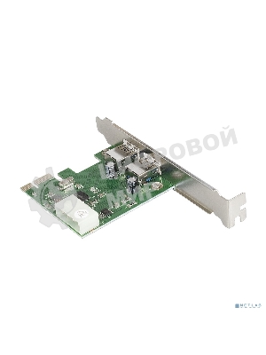 Контроллер ExeGate EXE-319 PCI-E 2.0, 2*USB 3.0 ext, разъем доп.питания (OEM)