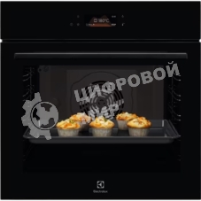 Духовой шкаф электрический Electrolux LOE8F38Z с конвекцией, объем 72 л, 17 режимов, очистка каталитическая, 3 стекла в дверце, направляющие проволочные + телескопические (1 уровень),черное стекло