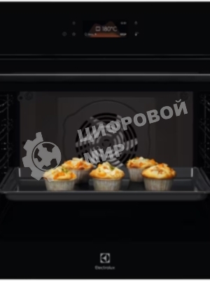 Духовой шкаф электрический Electrolux LOE8F38Z с конвекцией, объем 72 л, 17 режимов, очистка каталитическая, 3 стекла в дверце, направляющие проволочные + телескопические (1 уровень),черное стекло
