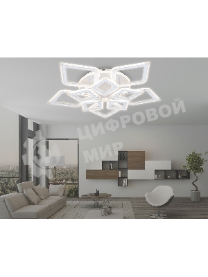 Потолочный светодиодный светильник FA8914/5+5 WH/CH белый/хром 193W 3000K-6400K 770*740*120 (ПДУ РАДИО 2.4G)