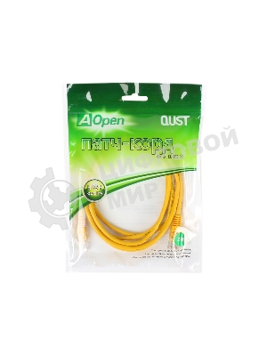 Патч-корд литой Aopen/Qust UTP кат.5е 2м желтый 