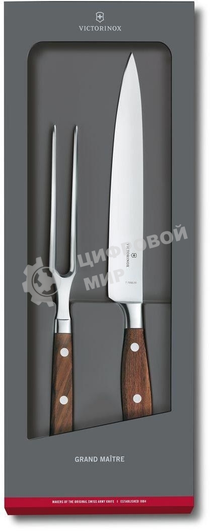 Набор ножей кухонных Victorinox Grand Maitre (7.7240.2) компл.: 1 шт вилка дерево подар.коробка