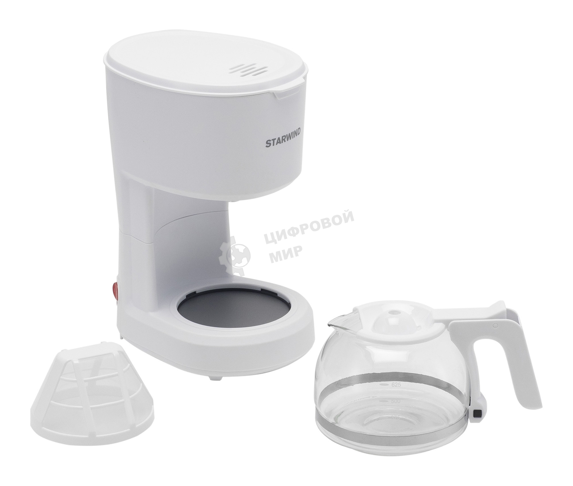 Кофеварка капельная Starwind STD0611 белый, исп. кофе - молотый, 0.6 л, 600 Вт.