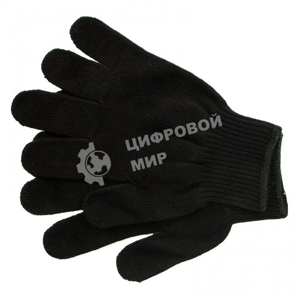 Перчатки трикотажные Сибртех акрил, черный, оверлок