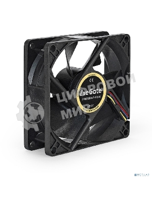 Вентилятор для корпуса ExeGate E08025H4P-PWM черный, 80 мм, 2300 об/мин, 23 дБ, 4 pin