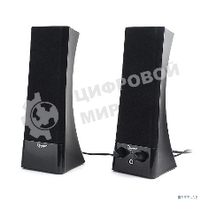 Акустическая система 2.0 Gembird SPK-500, черный, 6 Вт, рег. громкости, разъем для наушников, питание от сети