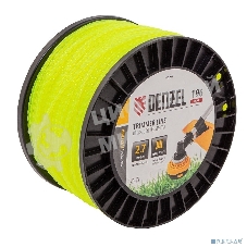 Леска для триммера Denzel витой квадрат, 2,7мм х 196м, на DIN катушке FLEX CORD