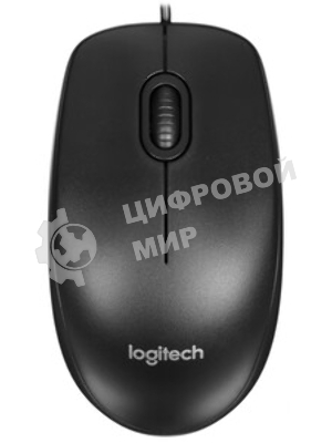 Мышь проводная Logitech M100/100R DARK/GREY (темно-серая/черная), 1000 dpi, USB, кнопки - 3