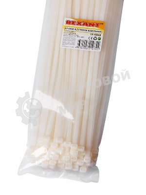 Хомут-стяжка кабельная нейлоновая Rexant 450 x7,6 мм, белая, упаковка 100 шт.