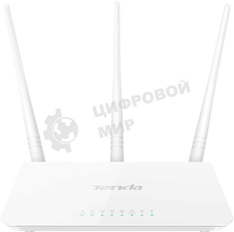 Сетевое оборудование TENDA F3 маршрутизатор 802.11n, до300Мбит/с, 2T2R, LAN: 3х10/100Мбит/с, WAN: 1х10/100Мбит/c, 3 внешние антенны 5дБи.