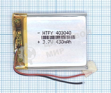 Аккумулятор Li-Pol (батарея) 4x30x40мм 2pin 3.7V/430mAh