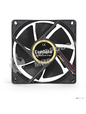 Вентилятор для корпуса ExeGate E08025H4P-PWM черный, 80 мм, 2300 об/мин, 23 дБ, 4 pin