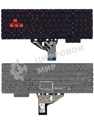 Клавиатура для ноутбука HP Omen 15-CE черная с красной подсветкой