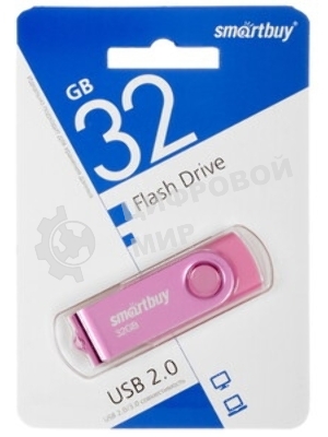 Флешка USB Smartbuy Twist Pink (SB032Gb2TWP), 32Gb, USB 2.0, R/W 15/12, розовый