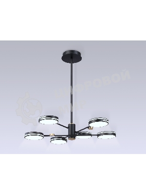 Подвесной светодиодный светильник Ambrella light FL51639/6 BK/GD черный/золото 3000K/4200K/6400K 50W D800*780 (Без ПДУ)