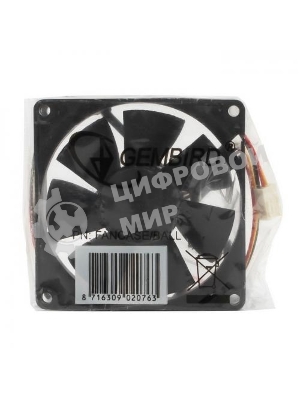 Вентилятор для корпуса Gembird FANCASE/BALL черный, 80 мм, 2600 об/мин, 27 дБ, 3 pin