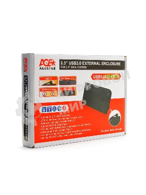 Внешний корпус для HDD/SSD AgeStar 3UB2A14 SATA II пластик/алюминий синий 2.5