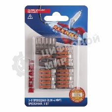 Соединительная клемма многоразовая Rexant 5-и проводная, прозрачная (0,08-4 мм²), (5 шт.)