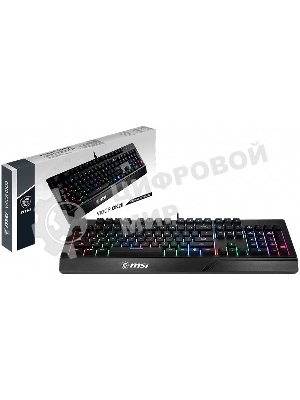 Клавиатура проводная MSI VIGOR GK20 RU черный USB Multimedia for gamer LED (подставка для запястий)