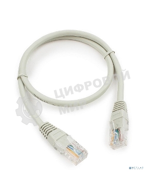 Патч-корд медный UTP Cablexpert PP10-0.5M cat.5, 0.5м, литой, многожильный, серый