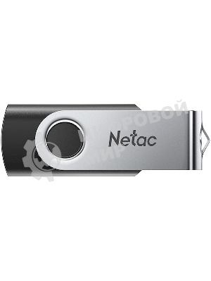 Флешка USB Netac U505 (NT03U505N-128G-20BK), 128Gb, USB 2.0, R/W 70/30, черный/серебристый
