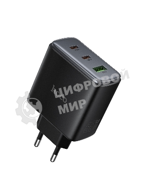 Зарядное устройство Hoco 65Вт, 3.25А, QC3.0/PD, 1xUSB, 2xType-C, C160A, черный, коробка