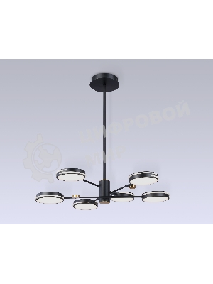 Подвесной светодиодный светильник Ambrella light FL51639/6 BK/GD черный/золото 3000K/4200K/6400K 50W D800*780 (Без ПДУ)