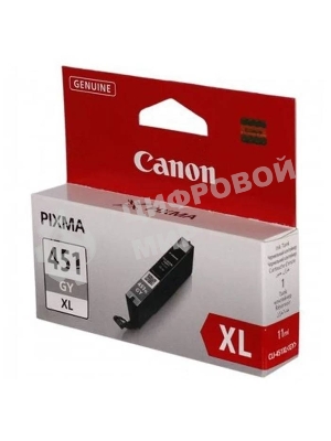 Картридж струйный Canon CLI-451XLGY серый, 780 стр. (повышенной емкости), для PIXMA iP7240, MG5440, 6340