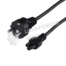 Шнур сетевой Rexant евровилка - евроразъем С5, кабель 3x0,75 мм², длина 1,8 м. (для питания ноутбука) (PVC пакет)